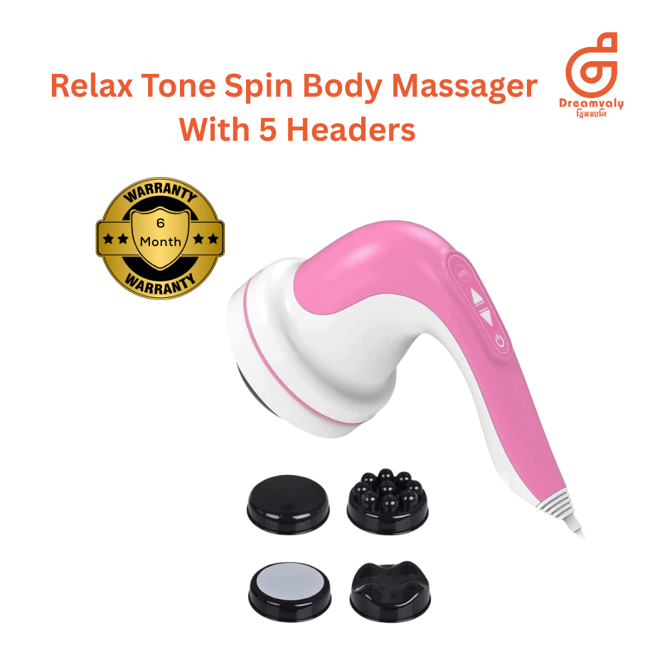 Relax Tone Spin Body Massager With 5 Headers-Dreamvaly