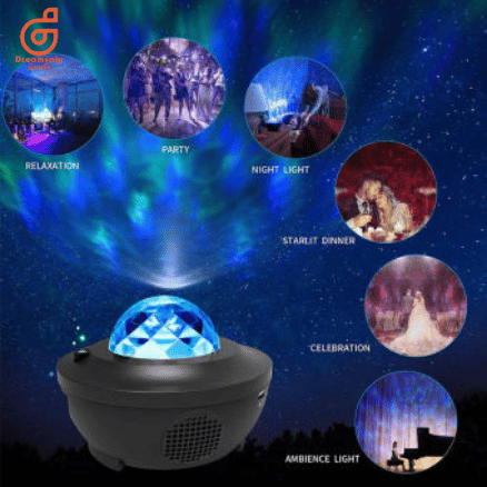 Galaxy Projector with Remote Control Moving Ocean Wave for Bedroom-Dreamvaly